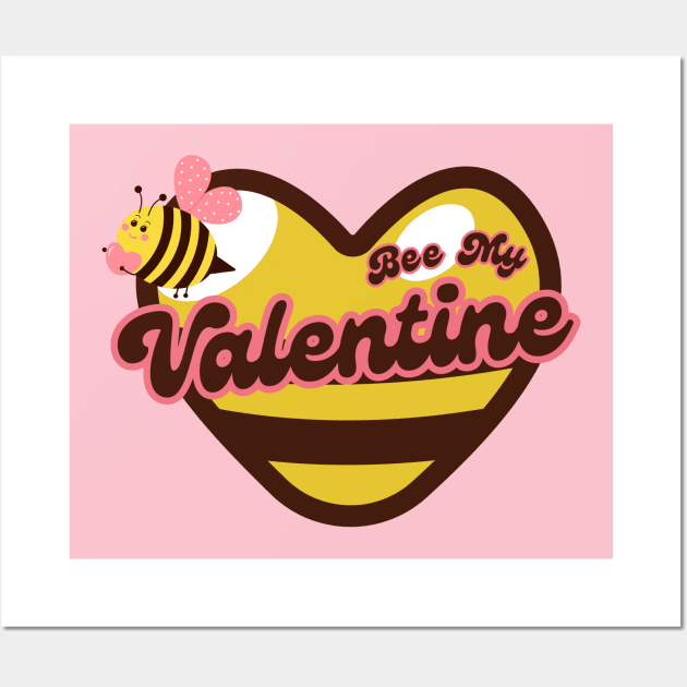 Bee My Valentine Heart Wall Art by Illustradise